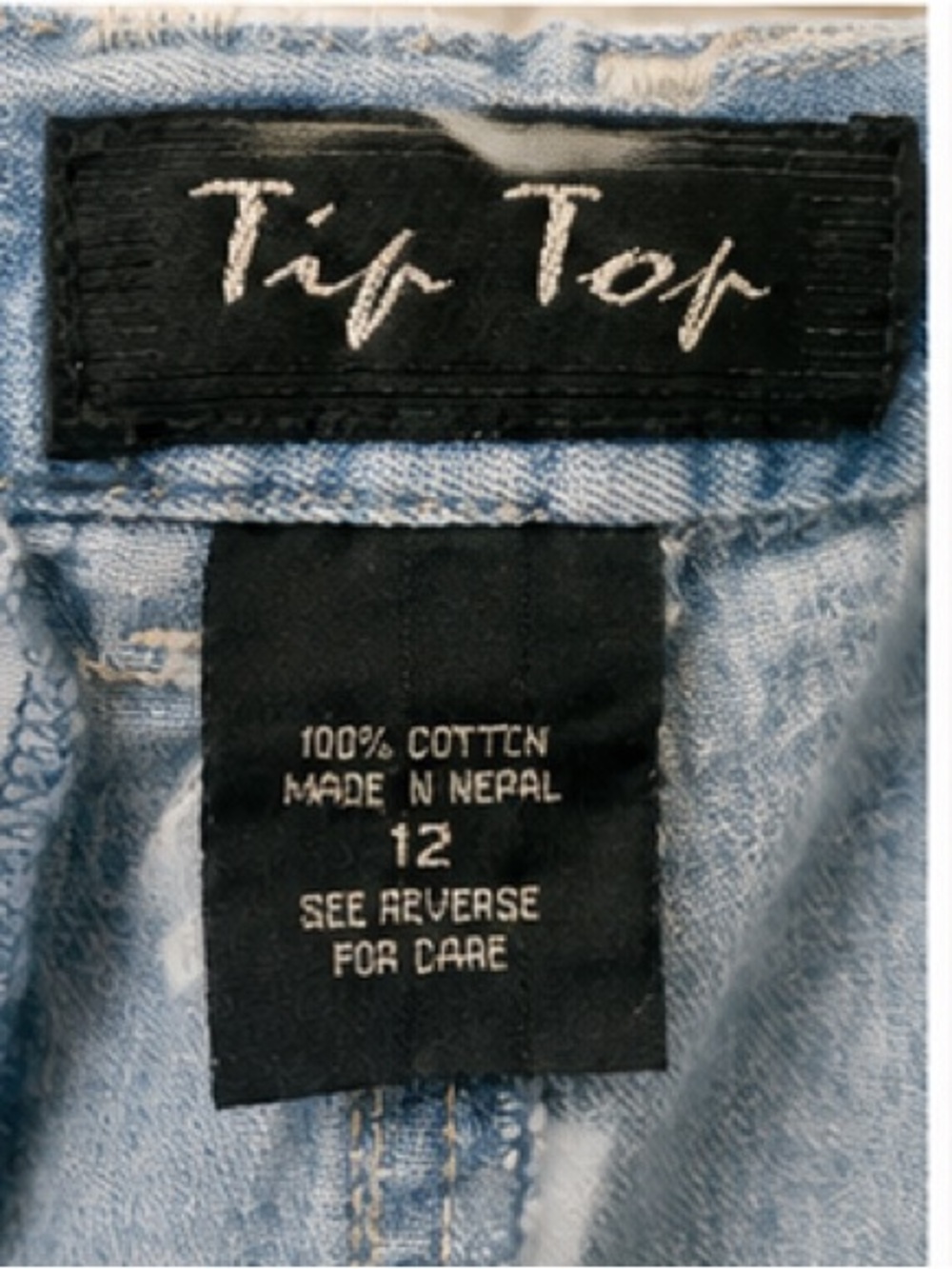 Tip Top Denim Bermuda Shorts Women’s Size 12 Light Wash Elastic Waist Relaxed - Picture 7 of 7